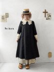 画像1: Re:born/リネン七分袖ワンピース・黒 (1)