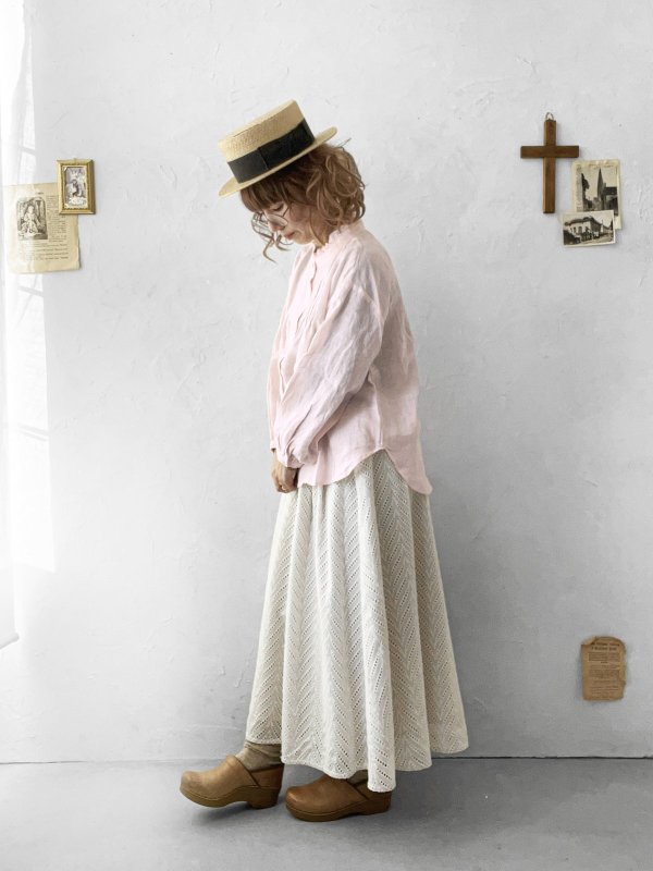 画像10: nous rendent heureux／フリル襟ピンタックブラウス・ペールピンク (10)