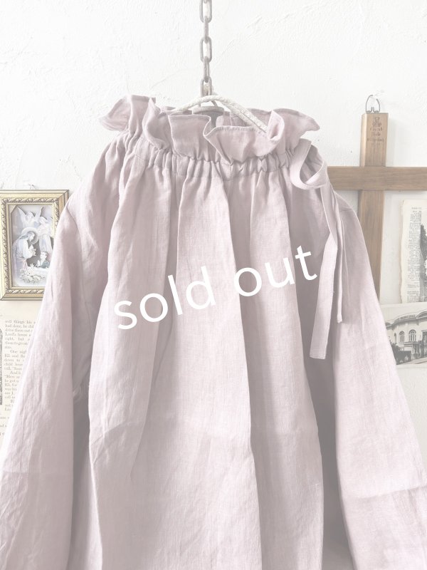 画像2: nous rendent heureux／りぼんフリル襟ブラウス・モーヴピンク (2)