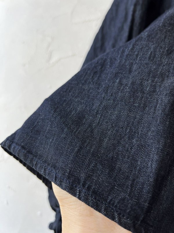 画像7: ubasoku/0108 ギャザーブラウス・インディゴ (7)