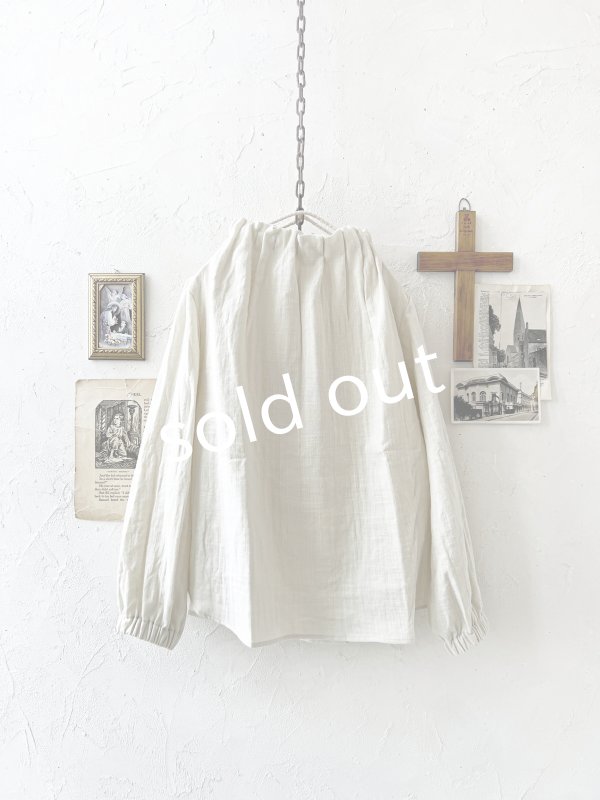 画像3: nous rendent heureux／タックネックブラウス・エクリュ (3)