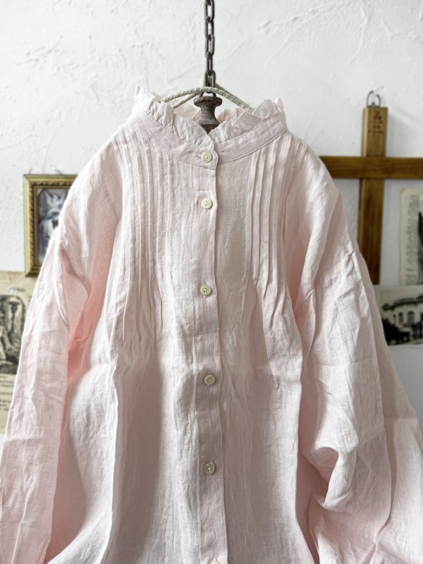 画像3: nous rendent heureux／フリル襟ピンタックブラウス・ペールピンク (3)