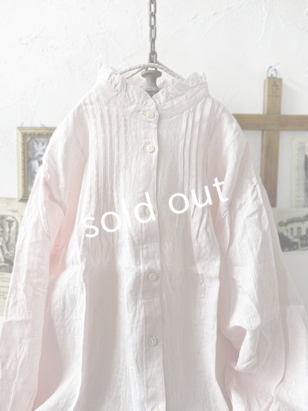 画像3: nous rendent heureux／フリル襟ピンタックブラウス・ペールピンク (3)