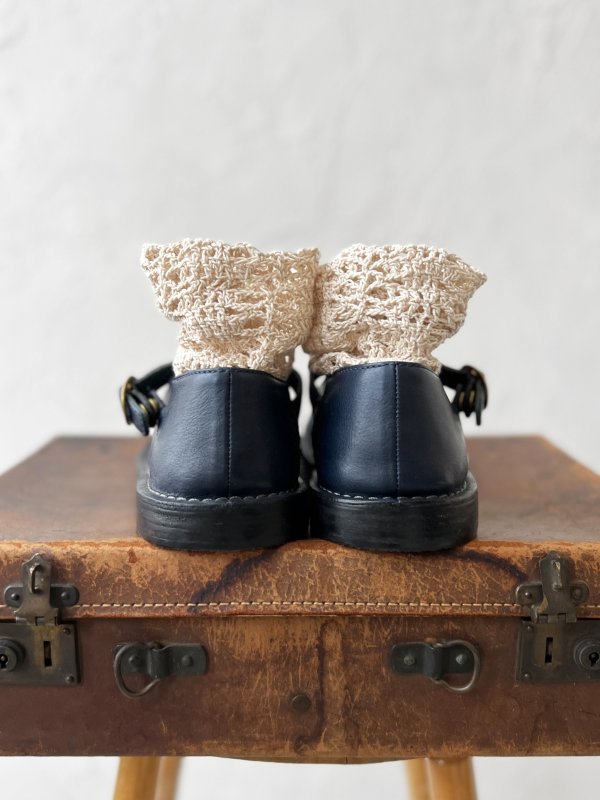 画像6: Diu／本革 Tストラップシューズ・ダークネイビー［M / L］ (6)