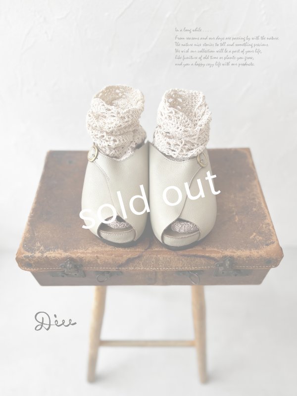 画像1: Diu／オープントゥサンダル・ライトグレー［M］ (1)