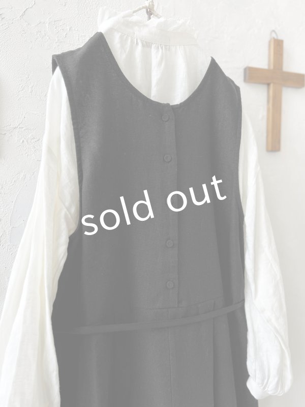 画像7: Branch m'／2wayウエストリボンワンピース・黒 (7)