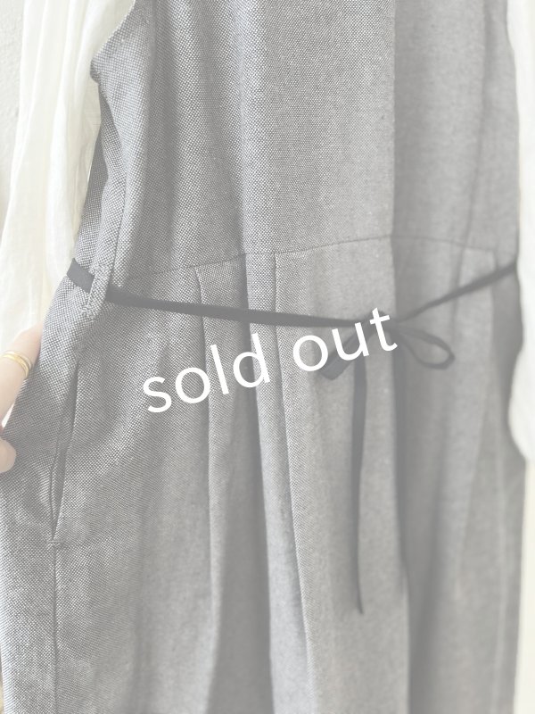 画像4: Branch m'／2wayウエストリボンワンピース・グレー (4)