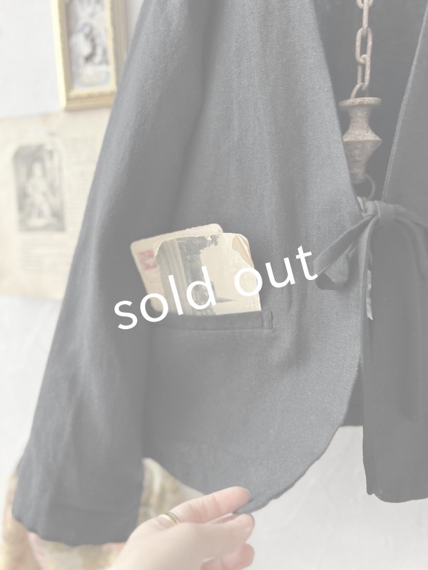 画像4: Branch m'／ウエストリボンジャケット・黒 (4)