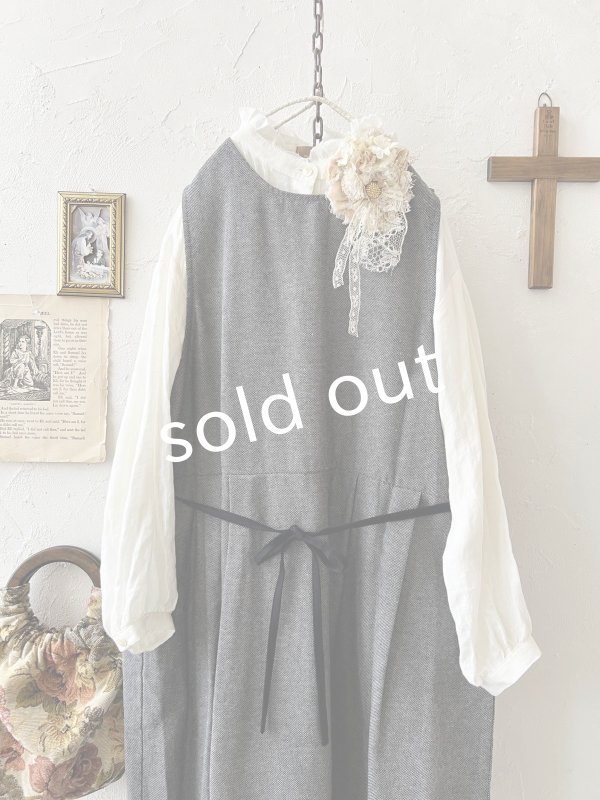 画像14: Branch m'／2wayウエストリボンワンピース・黒 (14)