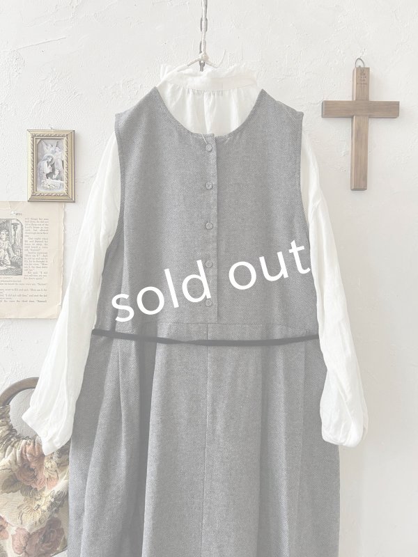 画像8: Branch m'／2wayウエストリボンワンピース・グレー (8)