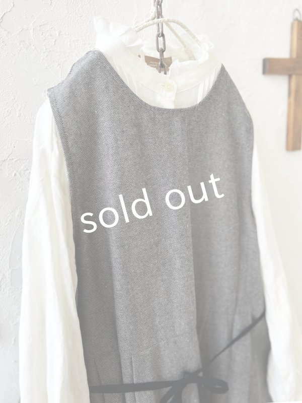 画像3: Branch m'／2wayウエストリボンワンピース・グレー (3)