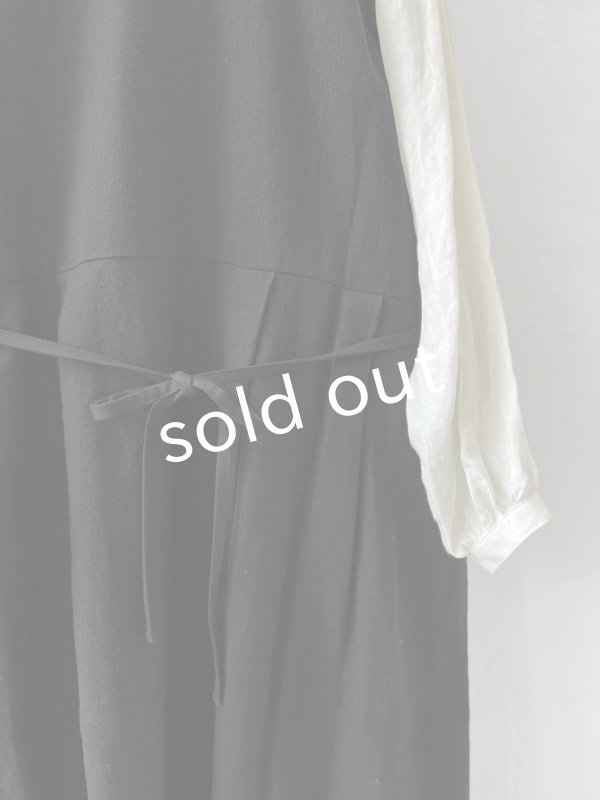 画像3: Branch m'／2wayウエストリボンワンピース・黒 (3)