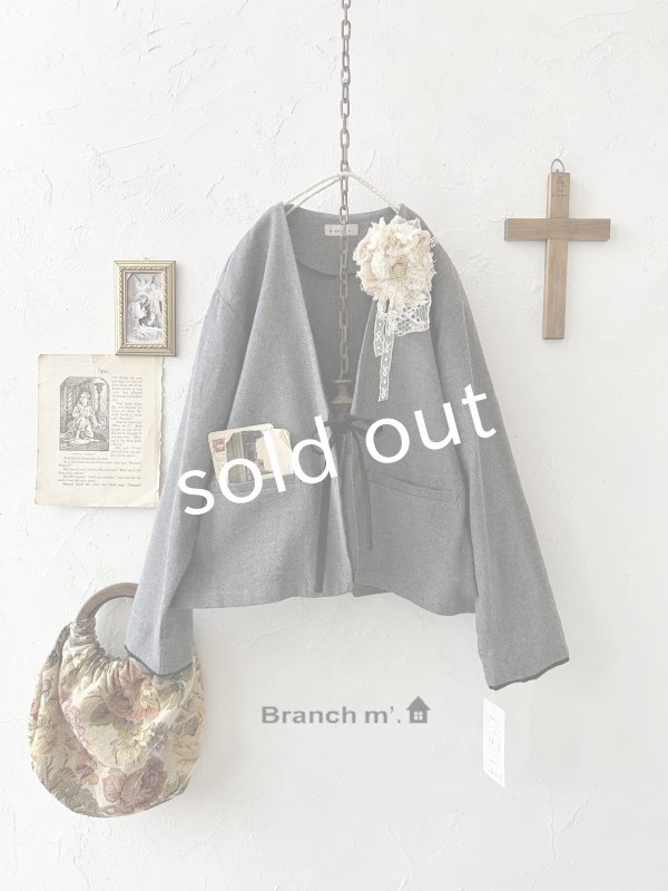 画像2: Branch m'／ウエストリボンジャケット・グレー (2)