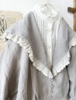画像3: MAGALI /コルトレイクリネン レース襟カーディガン・グレー (3)