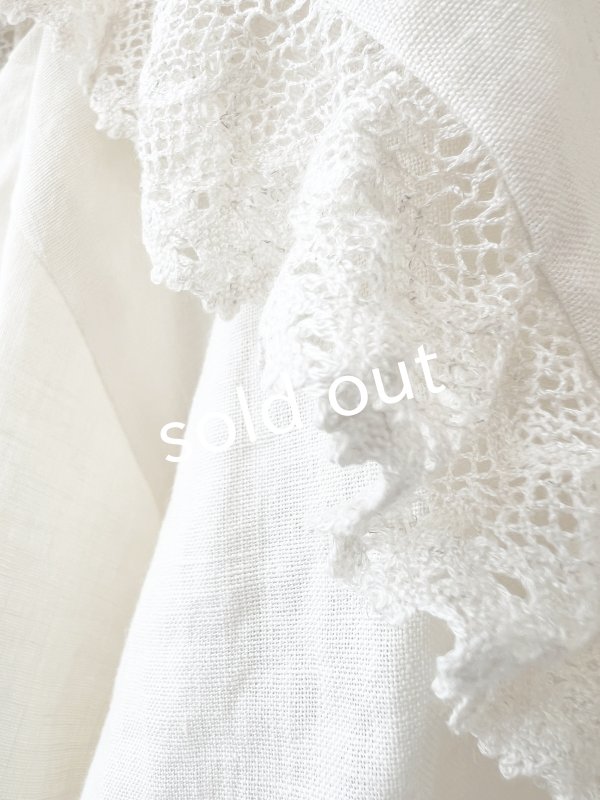 画像16: MAGALI /コルトレイクリネン レース襟カーディガン・ブラック (16)