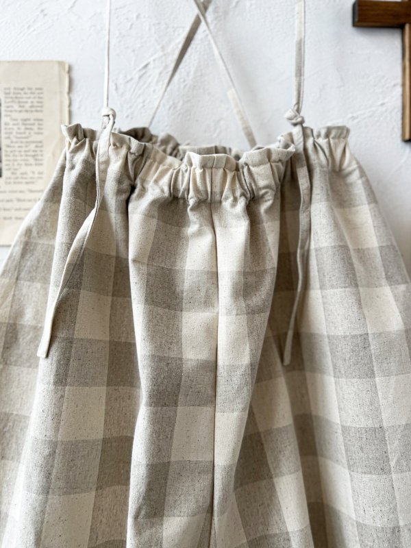 画像2: MARCHE' DE SOEUR／ピエロパンツ・ベージュブロックチェック (2)