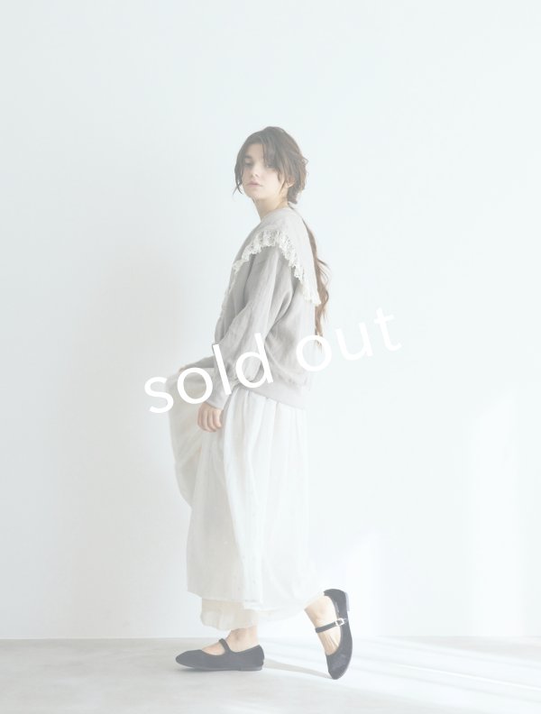 画像15: MAGALI /コルトレイクリネン レース襟カーディガン・グレー (15)