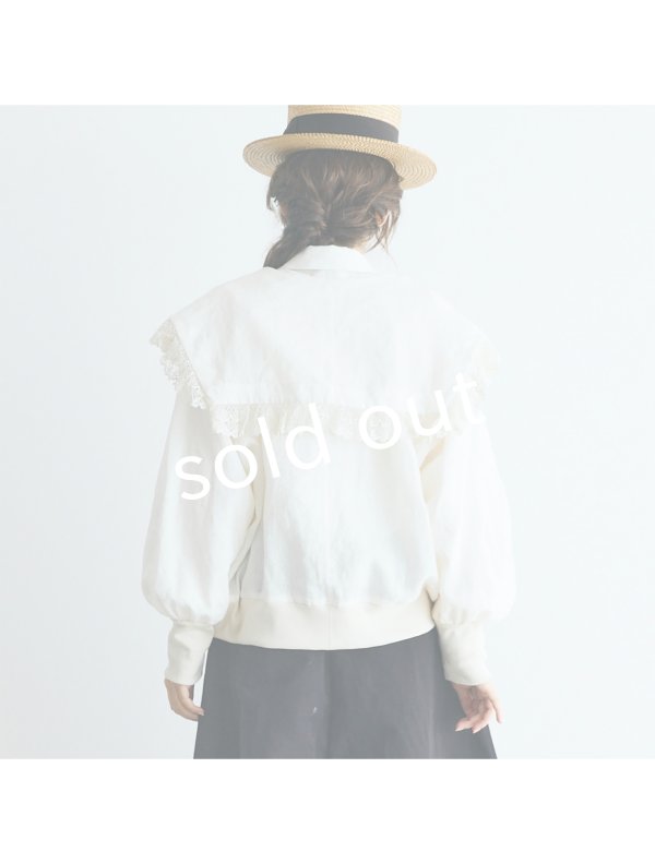 画像18: MAGALI /コルトレイクリネン レース襟カーディガン・アイボリー (18)