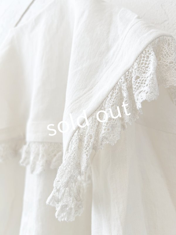 画像17: MAGALI /コルトレイクリネン レース襟カーディガン・ブラック (17)