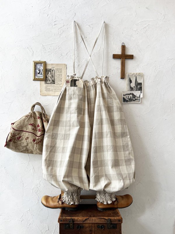 画像7: MARCHE' DE SOEUR／ピエロパンツ・ベージュブロックチェック (7)