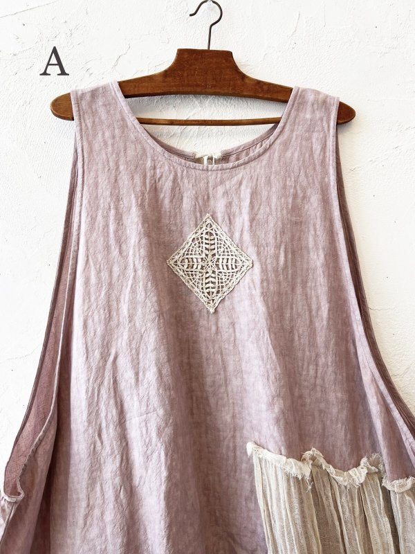 画像17: MARCHE' DE SOEUR／アンティークレース付きタブリエドレス・サクラ (17)