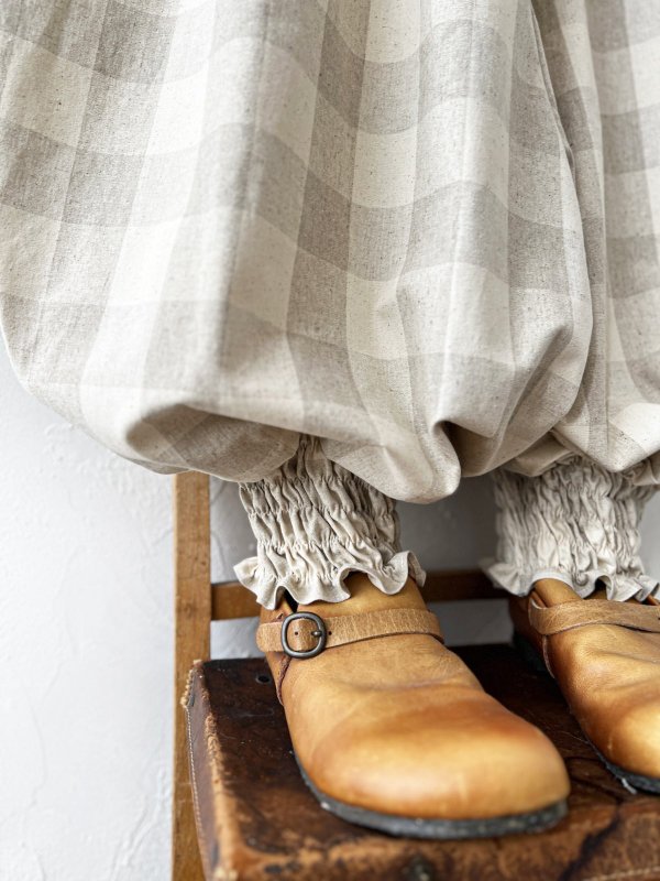 画像4: MARCHE' DE SOEUR／ピエロパンツ・ベージュブロックチェック (4)