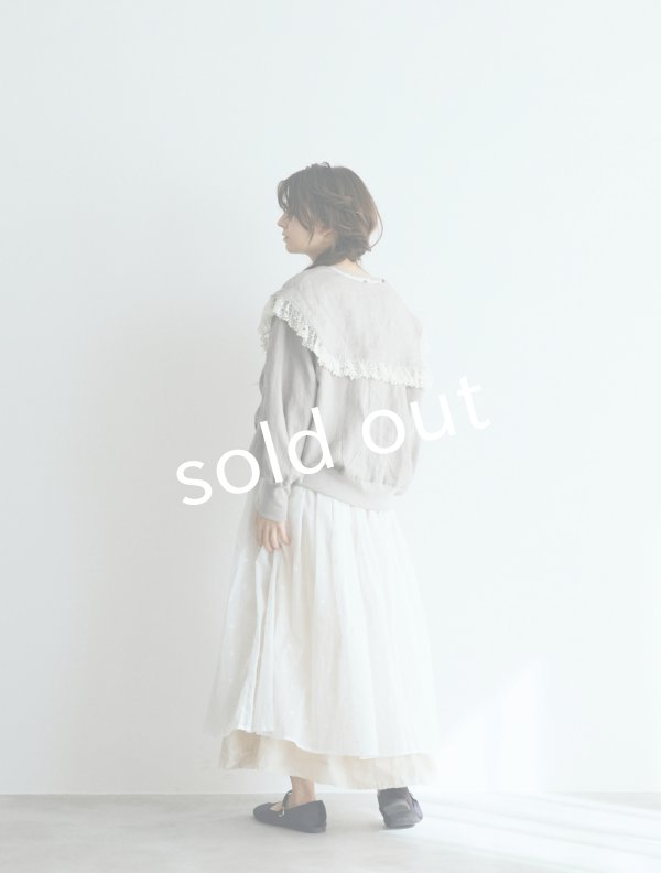 画像16: MAGALI /コルトレイクリネン レース襟カーディガン・グレー (16)