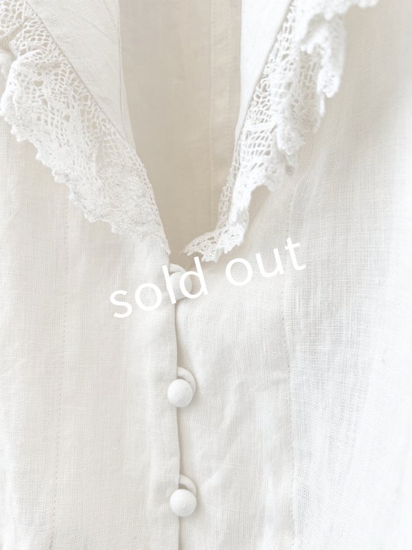 画像13: MAGALI /コルトレイクリネン レース襟カーディガン・ブラック (13)