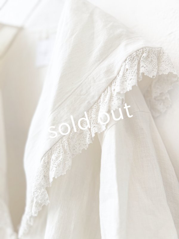 画像6: MAGALI /コルトレイクリネン レース襟カーディガン・アイボリー (6)