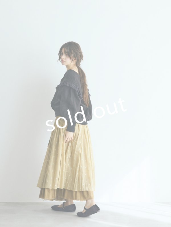 画像9: MAGALI /コルトレイクリネン レース襟カーディガン・ブラック (9)