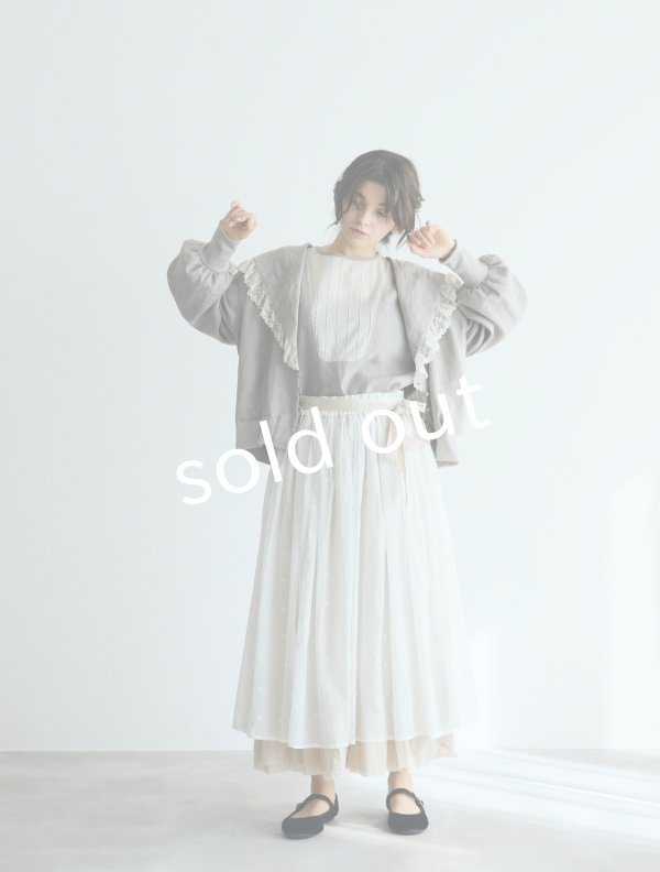 画像14: MAGALI /コルトレイクリネン レース襟カーディガン・グレー (14)