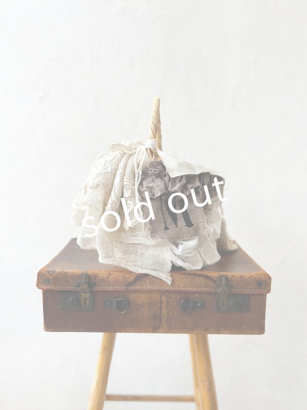 画像5: pollenbienco／アンティークレースのバスケット・B (5)