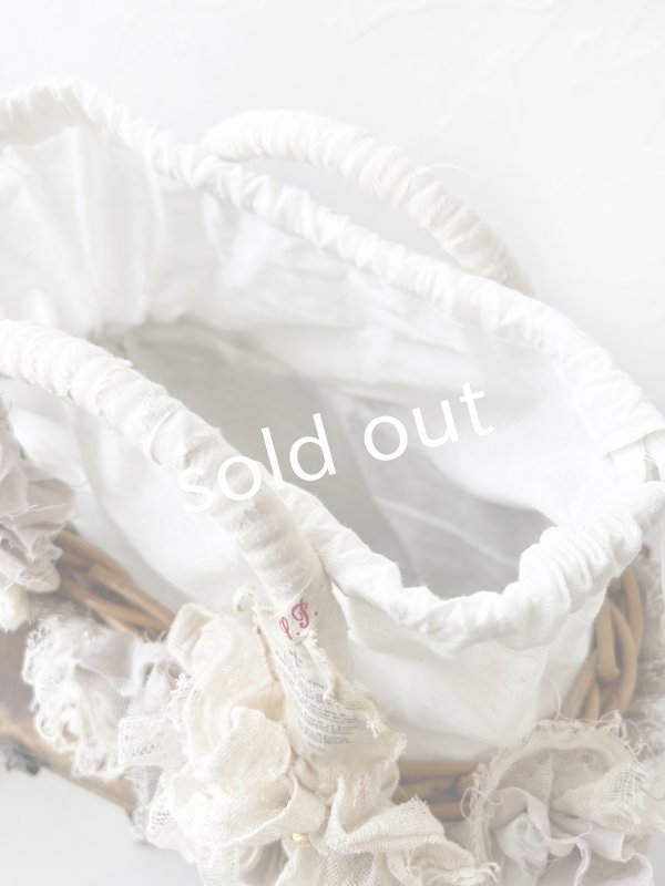 画像10: pollenbienco／アンティークレースのバスケット・A (10)