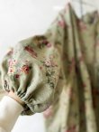 画像7: MARCHE' DE SOEUR／パフ袖チュニックワンピース・花柄モスグリーン (7)