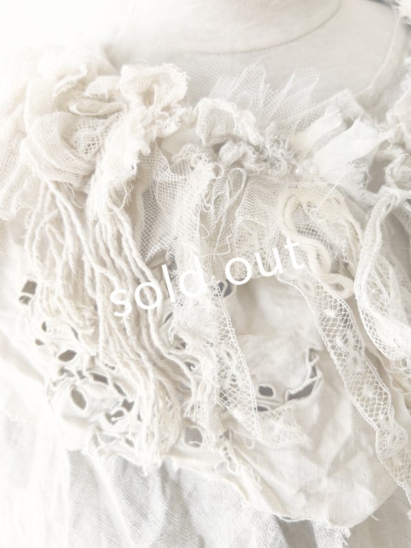 画像6: pollenbienco／アンティークレースのティペット・B (6)