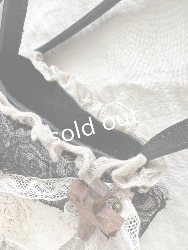 画像6: pollenbienco／アンティークレースのポシェット・黒 (6)