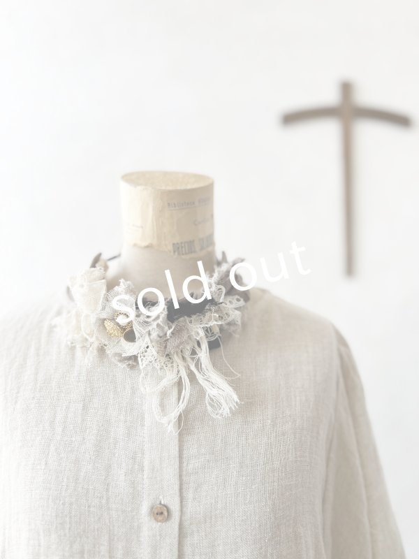 画像2: pollenbienco／アンティークレースのチョーカー (2)