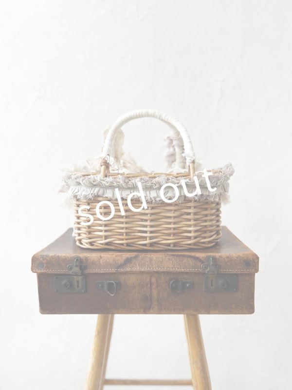 画像7: pollenbienco／アンティークレースのバスケット・A (7)