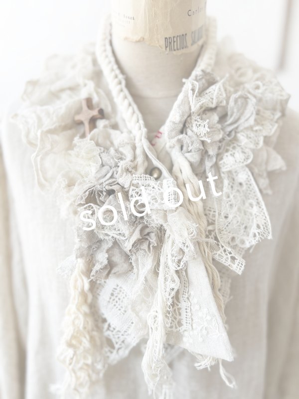 画像2: pollenbienco／アンティークレースのロープティペット (2)