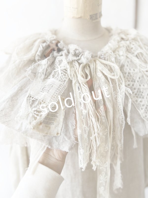 画像8: pollenbienco／アンティークレースのティペット・A (8)