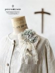 画像2: pollenbienco／アンティークレースとプリザーブドフラワーのコサージュ・A (2)