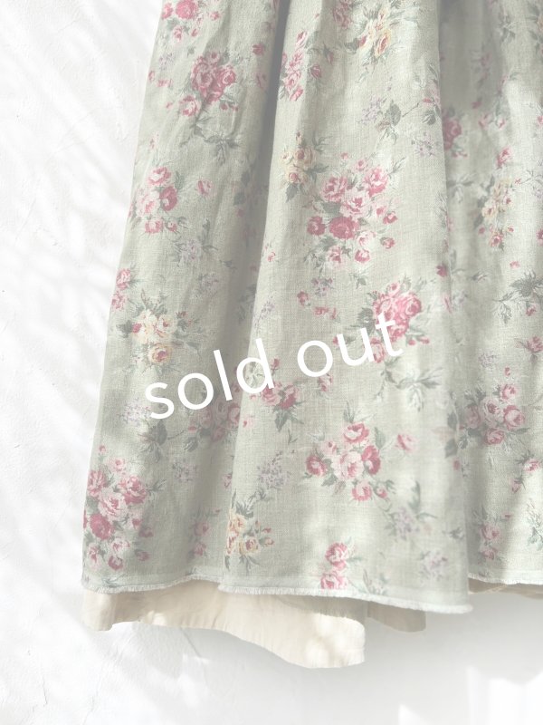 画像3: MARCHE' DE SOEUR／パフ袖チュニックワンピース・花柄モスグリーン (3)