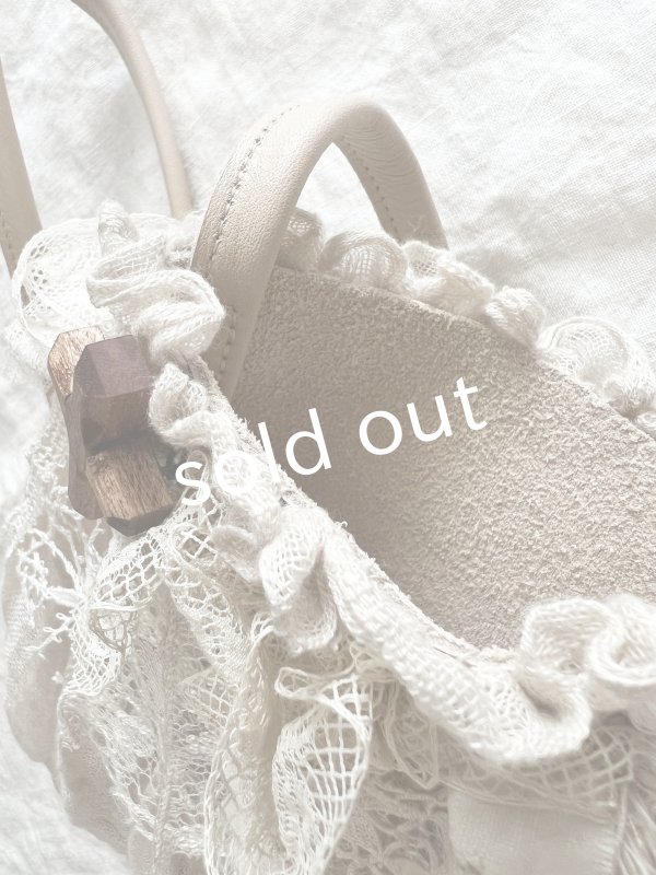 画像5: pollenbienco／アンティークレースのポシェット・ベージュ (5)