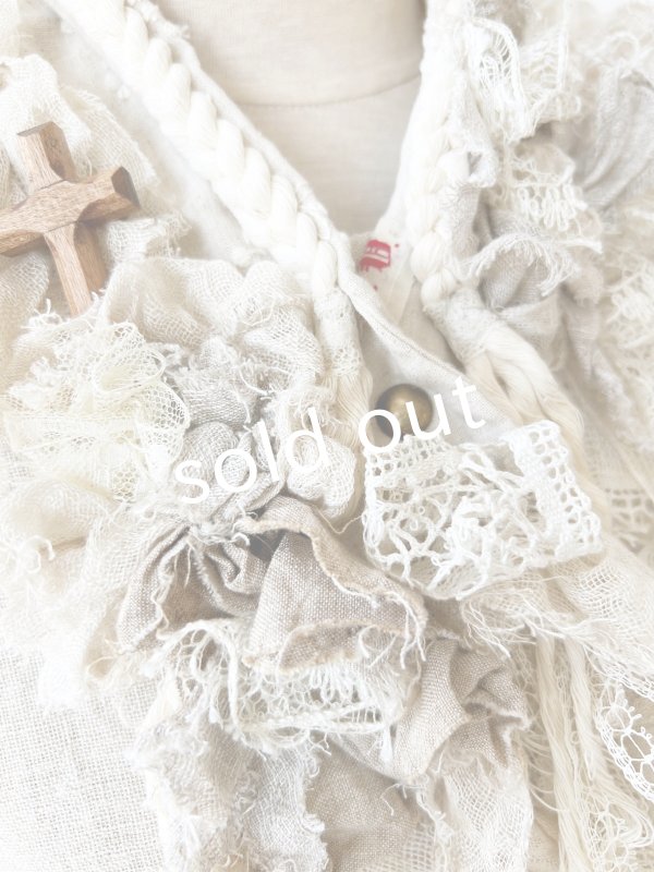 画像5: pollenbienco／アンティークレースのロープティペット (5)