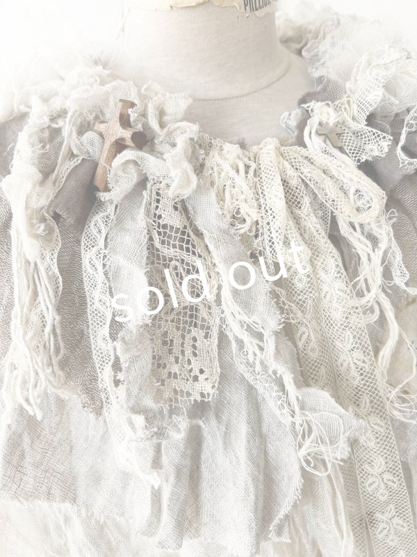 画像4: pollenbienco／アンティークレースのティペット・C (4)