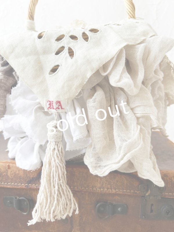 画像7: pollenbienco／アンティークレースのバスケット・B (7)