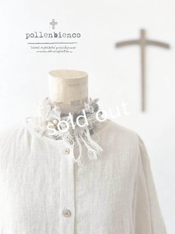 画像1: pollenbienco／アンティークレースのチョーカー (1)