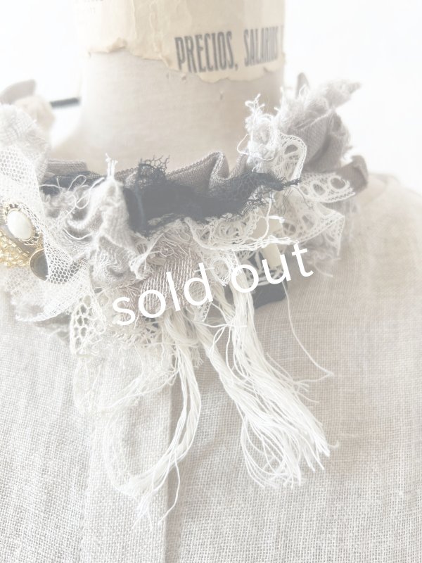 画像4: pollenbienco／アンティークレースのチョーカー (4)