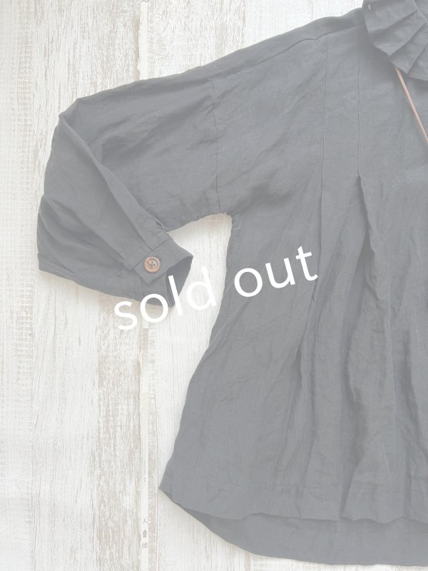画像8: Reliure／Tucked ruffle collar blouse・black (8)