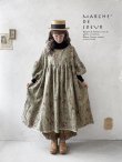 画像15: MARCHE' DE SOEUR／パフ袖チュニックワンピース・花柄モスグリーン (15)